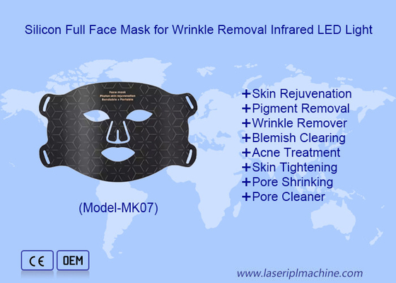 Uso doméstico Terapia de luz LED Rejuvenescimento da pele Apertar Máscara facial de silicone LED