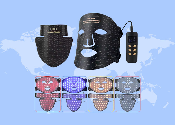 4 cores de luz LED com máscara de silicone infravermelho para remoção de rugas no rosto completo